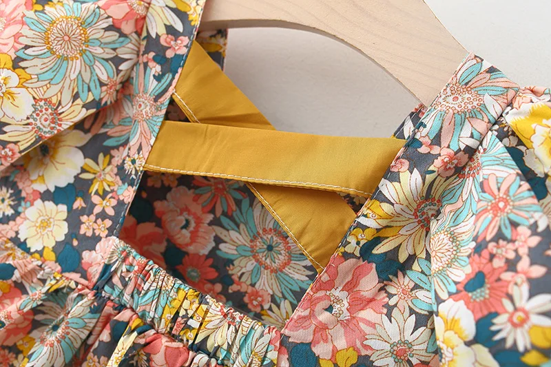 Ropa de verano para niñas pequeñas, vestido de cumpleaños de princesa Floral de manga corta, ropa de bebé, vestido de disfraz fino