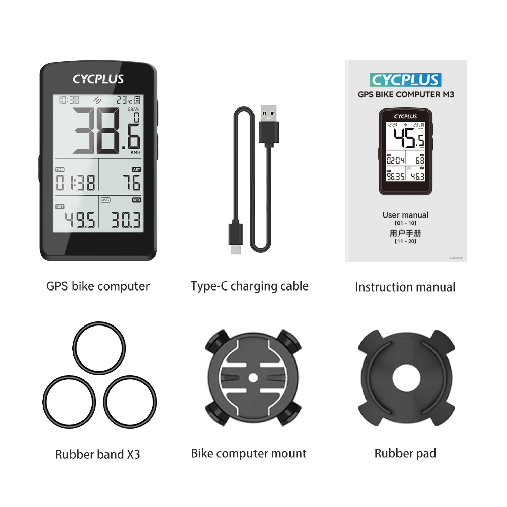CYCPLUS M3 GPS Fietscomputer Fietsaccessoires Draadloos ANT+ BLE 5.0 Waterdichte Snelheidsmeter Fietsen Rijden Kilometerteller