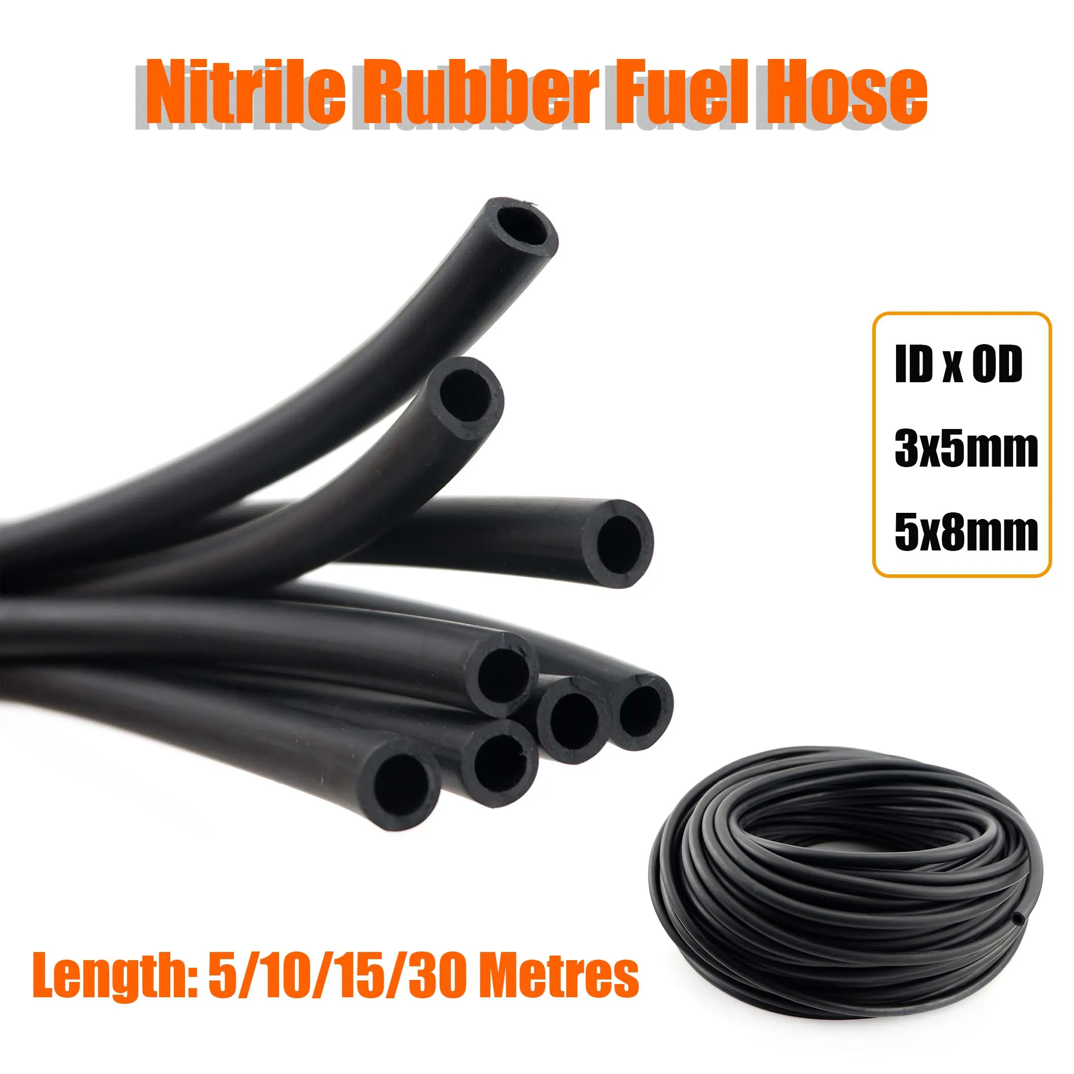 5m 10m 30m Nitrile Rubber Petrol Fuel Gas Line Pipe Hose Diesel Heater Mowers Trimmer Chainsaw Engine Car Truck Caravan Camper