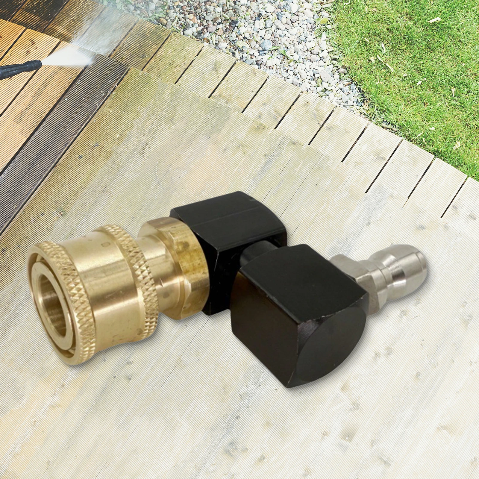360° Rotating High Force Washer Adapters Tool-Free Cleaner Universal Joint Adjustable High Force Hose Connector for Car Garden
