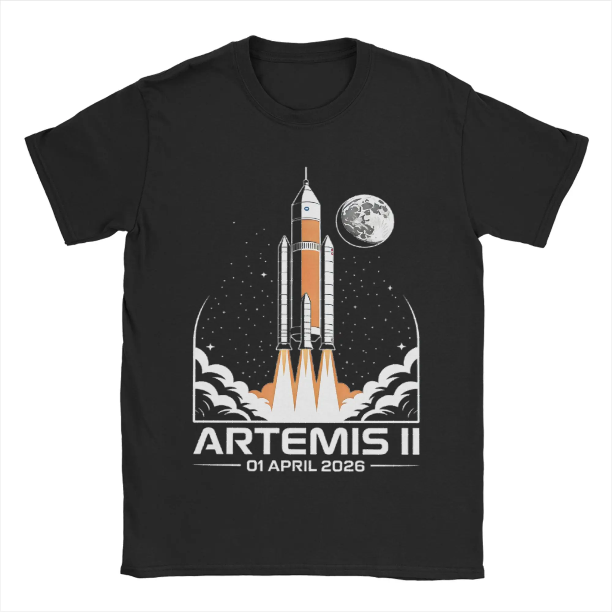 Artemis II Launch to The Moon Space Mission T Shirt Summer Cotton T-Shirts For Men Custom Logo Tshirt Short Sleeve Y2K Clothing
