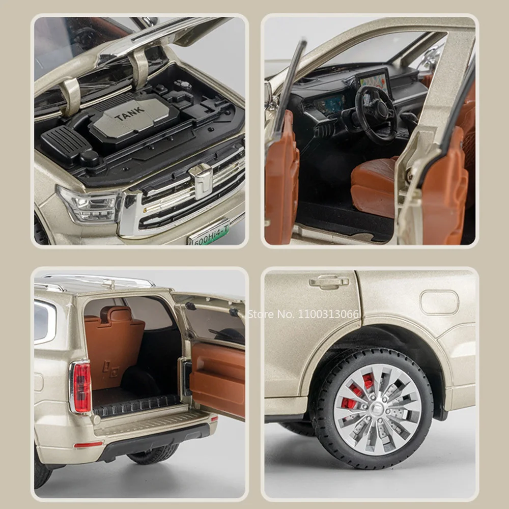 1:24 tanque 500 líder ideal l9 brinquedos carros modelos roda puxar para trás veículo luz som miniatura fora de estrada crianças presentes do dia das crianças