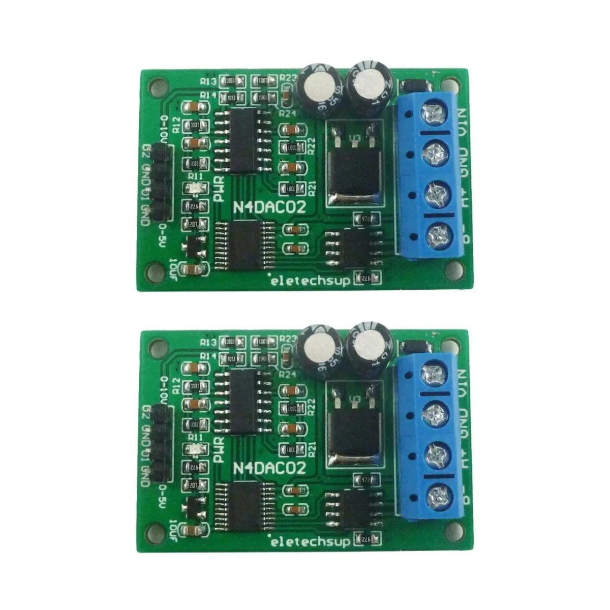 

2PCS DC 12V 2CH DAC Module 0-5V 0-10V PWM to Voltage Analog Converter RS485 Modbus RTU Board