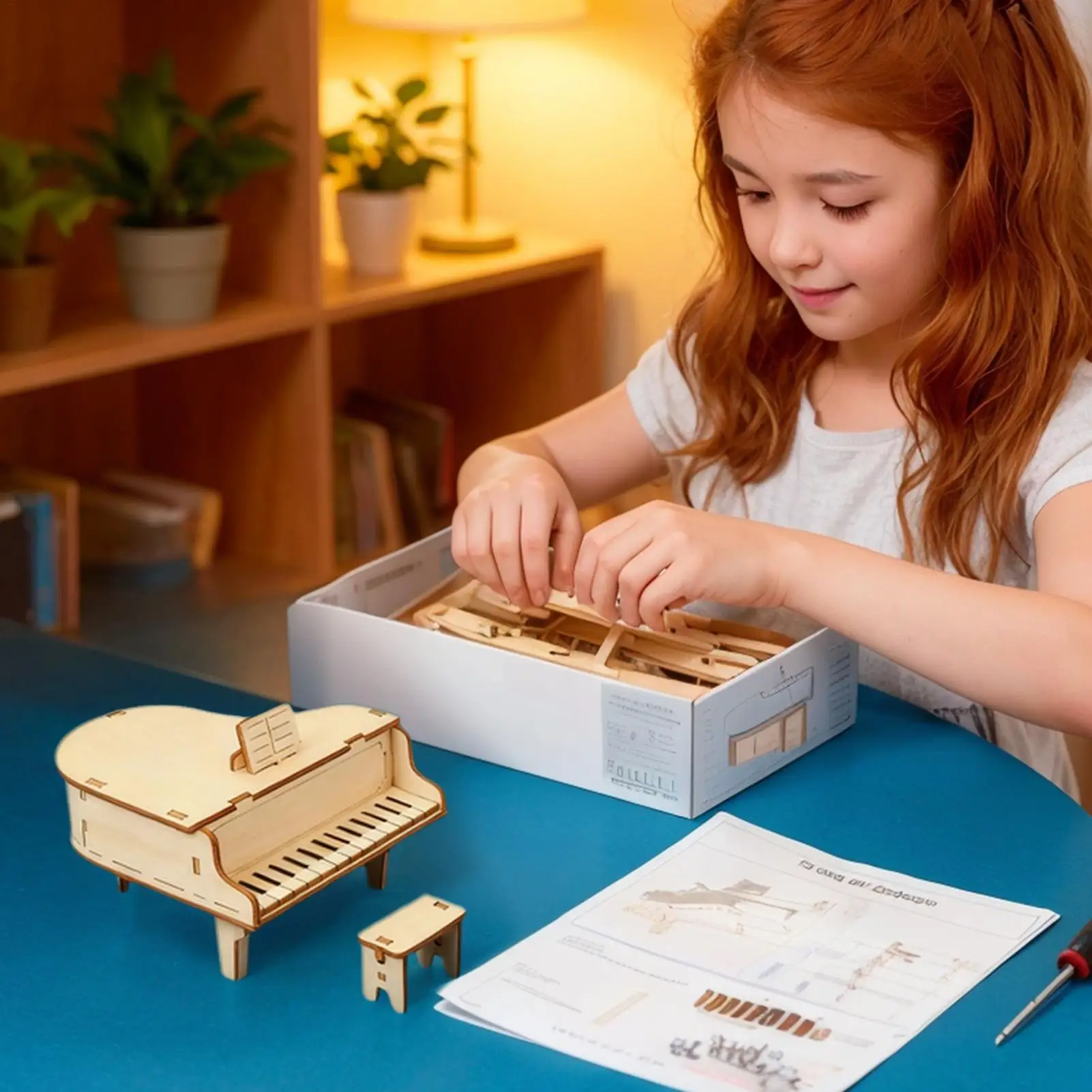 Kit Kotak Musik DIY Model Instrumen Kayu Mainan Bahan DIY Kit Kotak Musik Sains Edukatif Untuk Anak Usia 7-14 Tahun