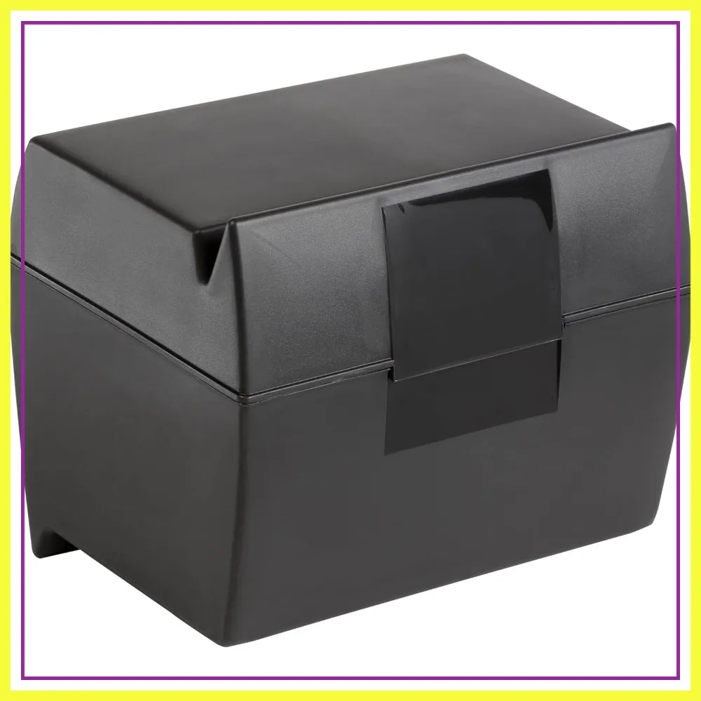 

Oxford Plastic Index Card Box, 5x8 Inches, Holds 500 Cards, Black