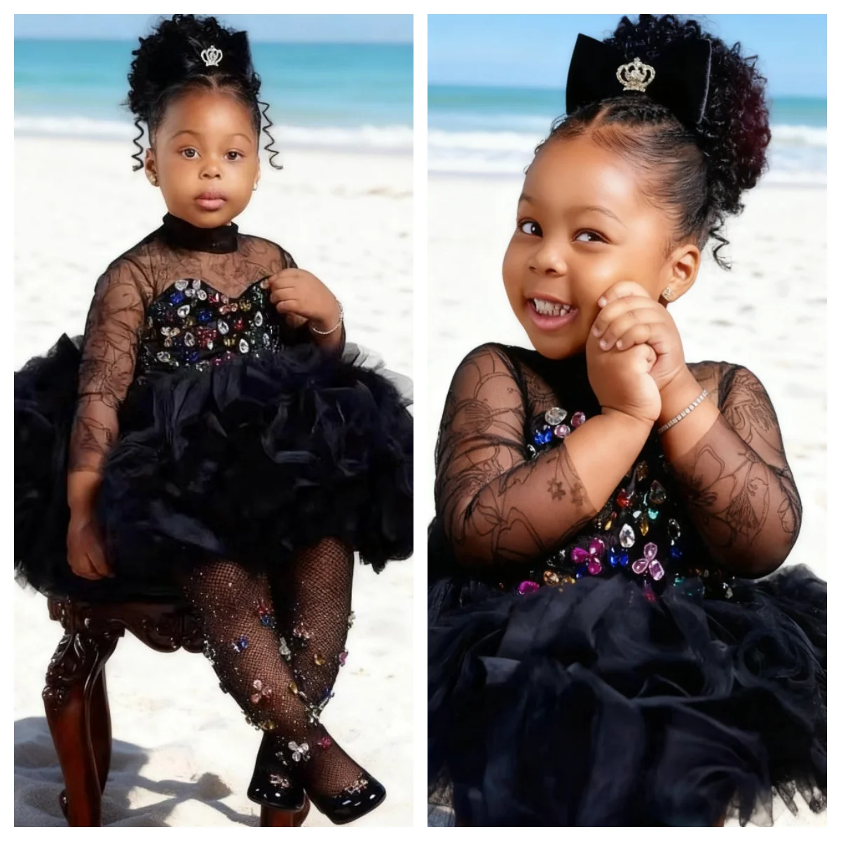 

Customized Girl Pageant Dress Flower Girls Dresses for Wedding Crystal Kids Party Wear Baby Birthday Gowns for Photoshoot