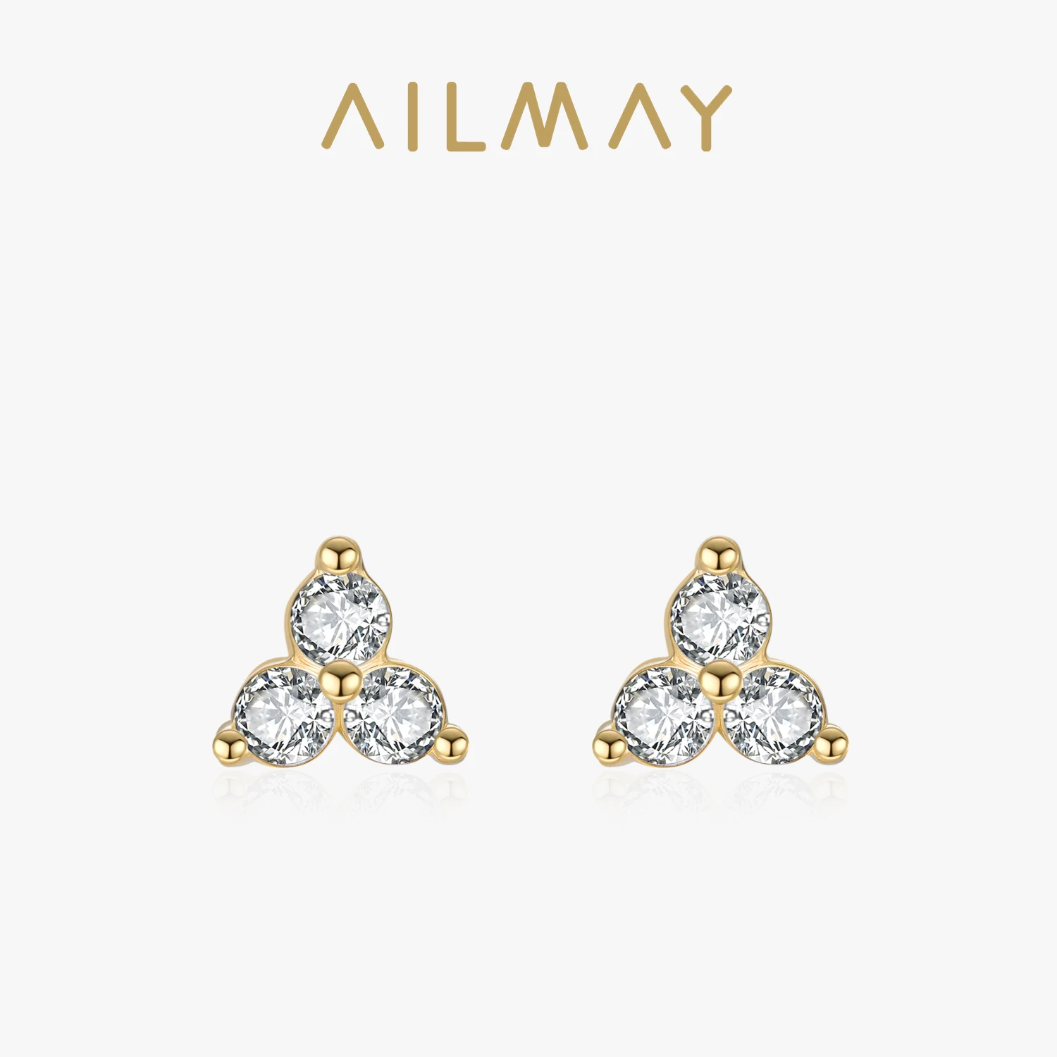 

Ailmay простые серьги из стерлингового серебра 925 пробы с милыми клеверами для женщин, треугольные геометрические серьги, новая модель, изящные ювелирные изделия