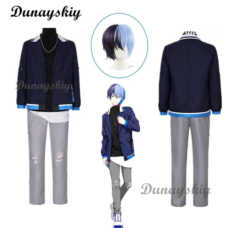 Anime PSCSF Cosplay Aoyagi Toya Cosplay Costume Toya BAD SQUAD Coat Uniform Wig Set Halloween Party Outfits for MEN