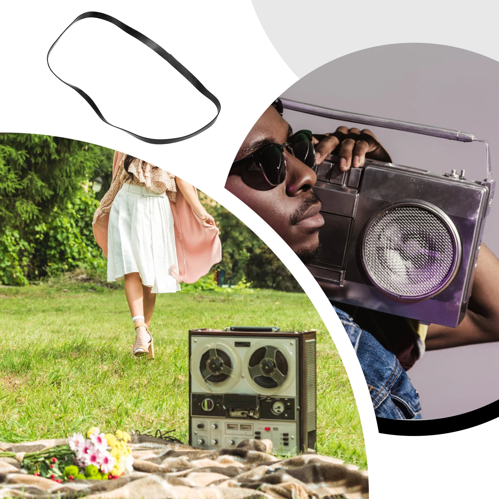 

40pcs Mixed Square Cassette Tape Machine Recorder Rubber Belt Repair Replacement Durable Wear-Resistant Belt For Cd-Rom Dvd