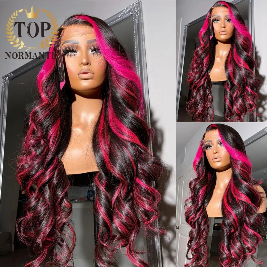 

Topnormantic Highlight Color Human Hair Wig with Pre Plucked Hairline 13x6 Lace Front Body Wave Wigs for Women