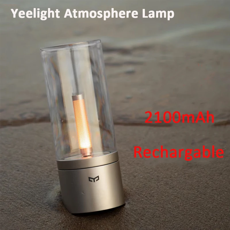 

Yeelight Atmosphere Lamp Yellow LED Night Light Atmosphere Light Stepless Dimming Nightstand Rechargable Candle Lamp for Bedroo