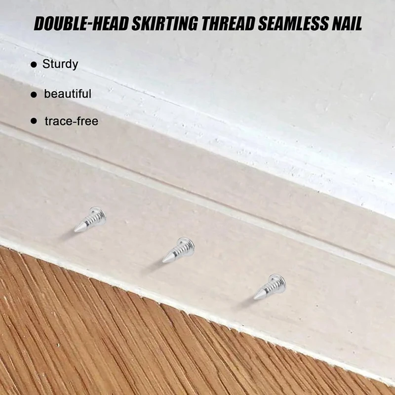 Baseboard Seamless Nails Double-Headed Screw Skirting Line Special Invisible Security Nails Double-Headed Screw With Sleeve Tool