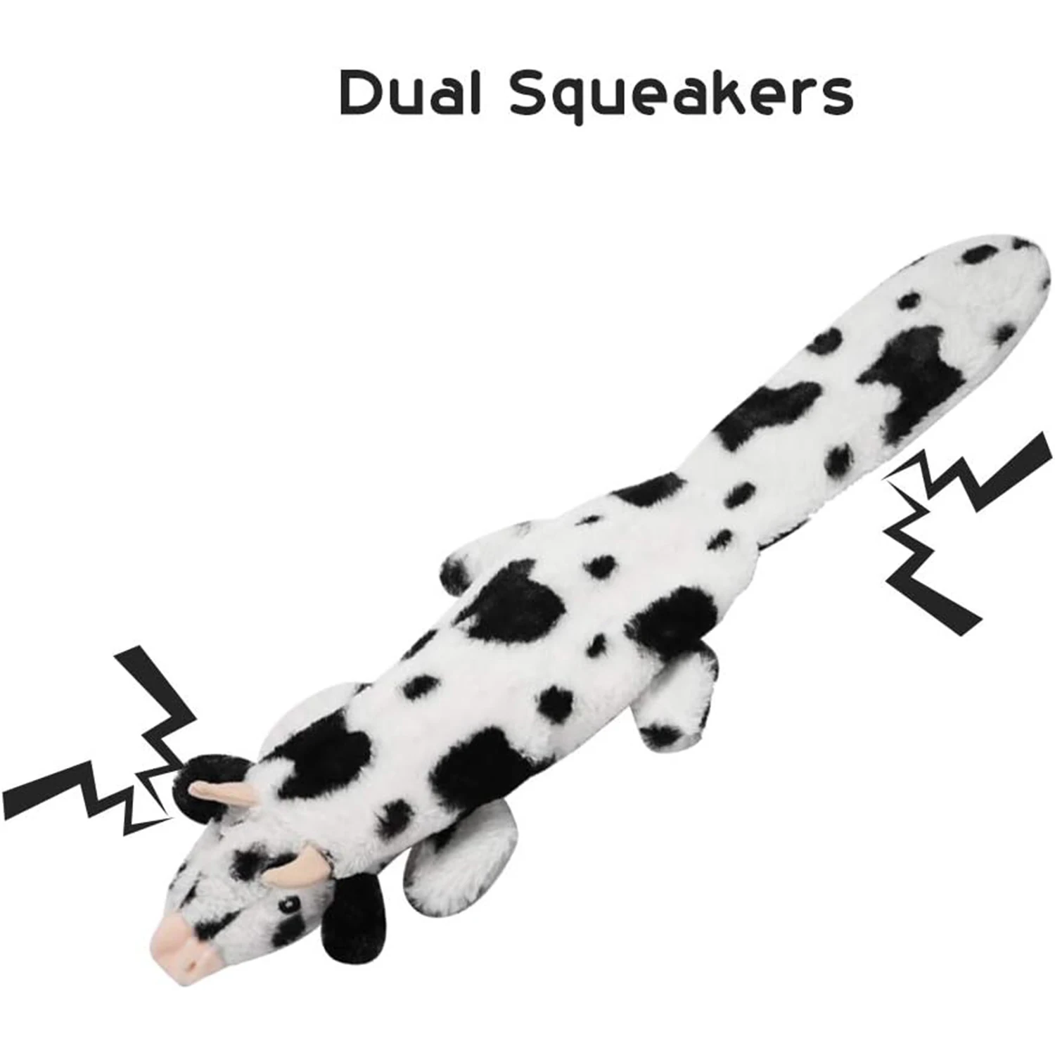 5PCS Crinkle Plüsch Hund Quietschendes Spielzeug Fuchs Giraffe Eichhörnchen Kuh Esel Stil, Keine Füllung Hundespielzeug für kleine, mittelgroße und große Hunde – Detail 6