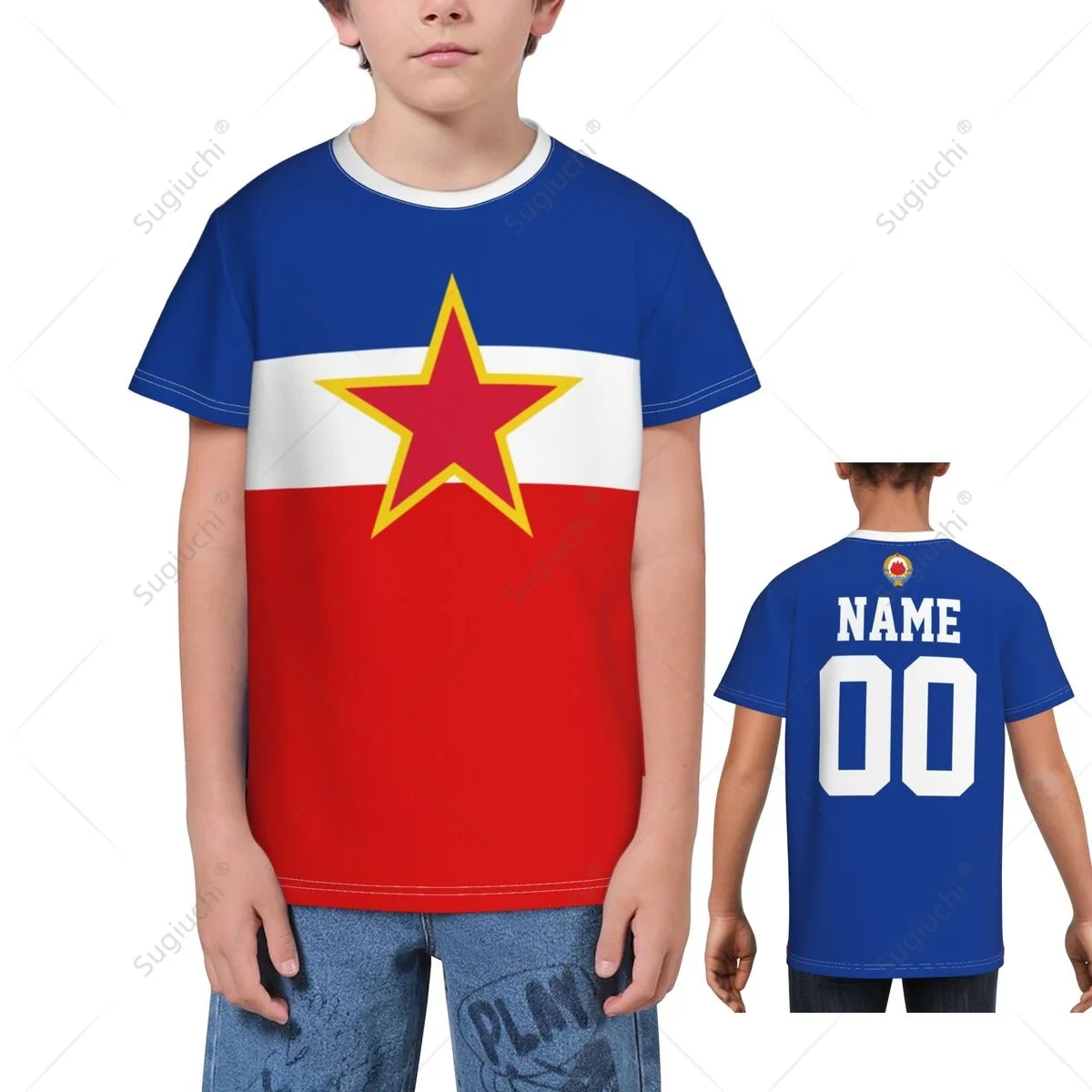 Custom Name Number Yugoslavia Emblem 3D T-shirts For Kids Youth Boy/Girl Tees jersey Soccer Football Fans Gift T shirt