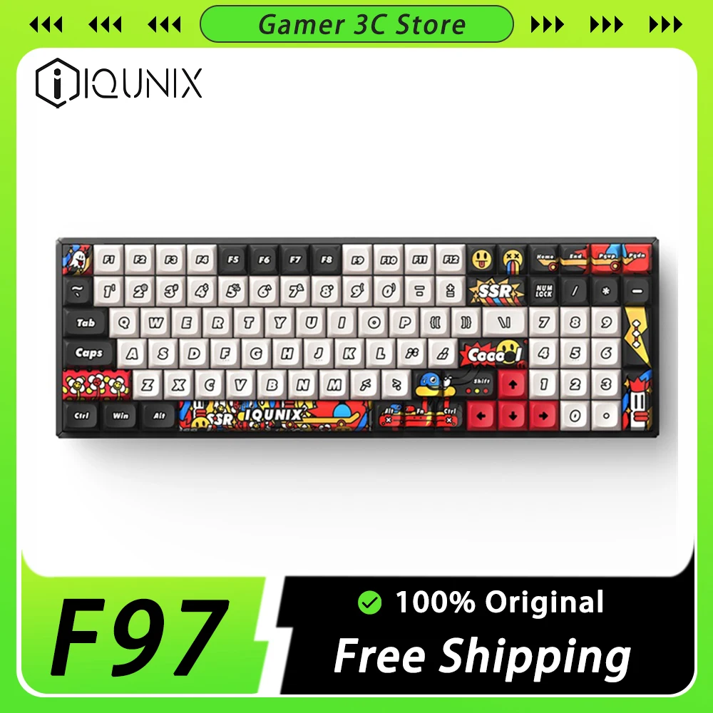 

IQUNIX F97 Wireless Mechanical Keyboard Aluminum Kits Three Mode Hot Swap RGB Gaming Keyboard PBT Keycaps Gamer Office Mac Gifts