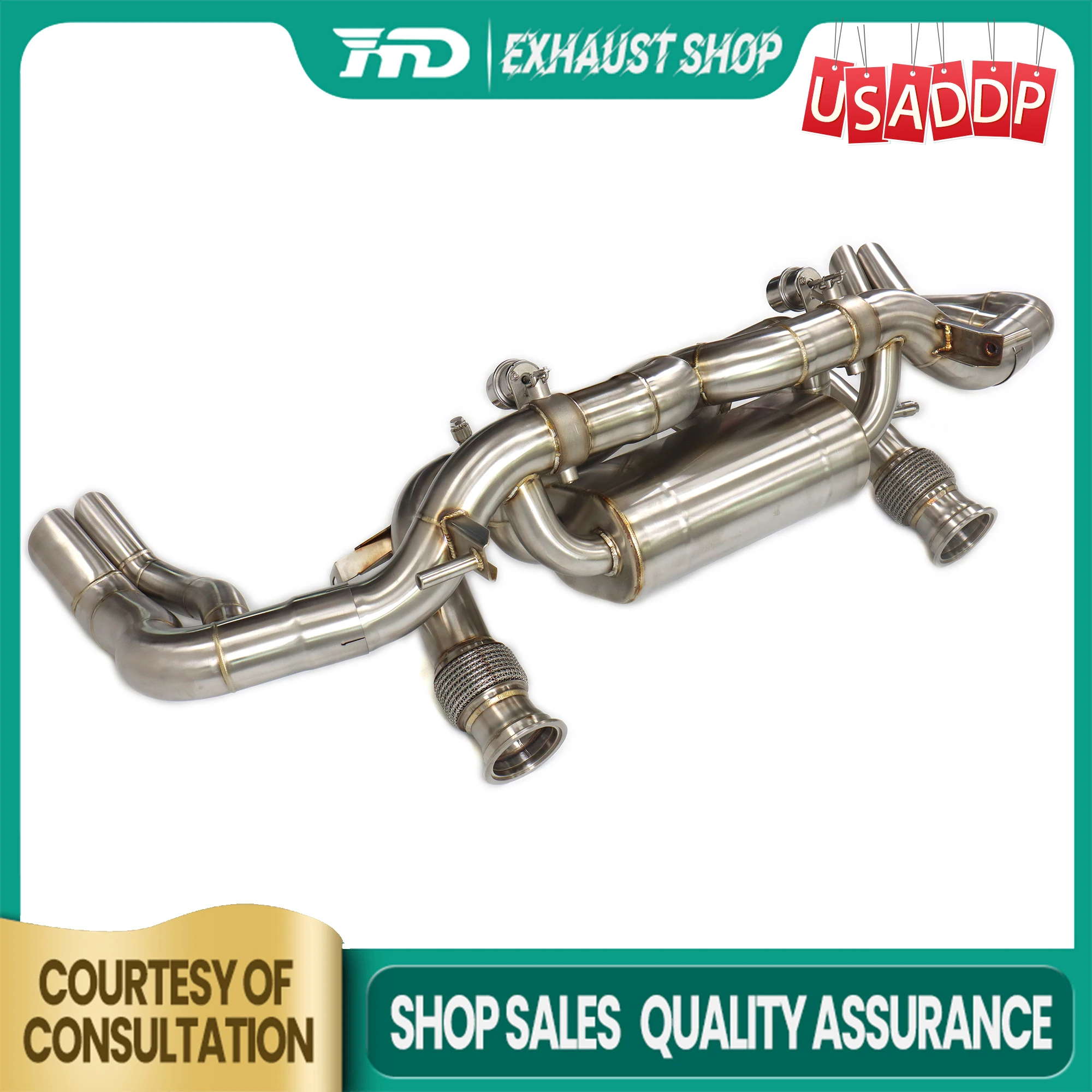 عادم HMD لأودي R8 V10 5.2L مع صمامات مكنسة OPF Catback كاتم صوت عالي الأداء SUS304 تصميم ذاتي الصنع #1