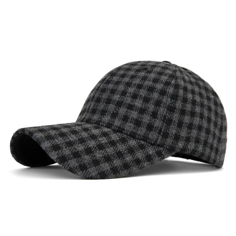 Hüte für Männer und Frauen, neue klassische karierte Baseballkappe für Herbst und Winter, hartkrempige, gesichtsschlankmachende Entenschnabelkappe, Sonnenhut – Detail 21