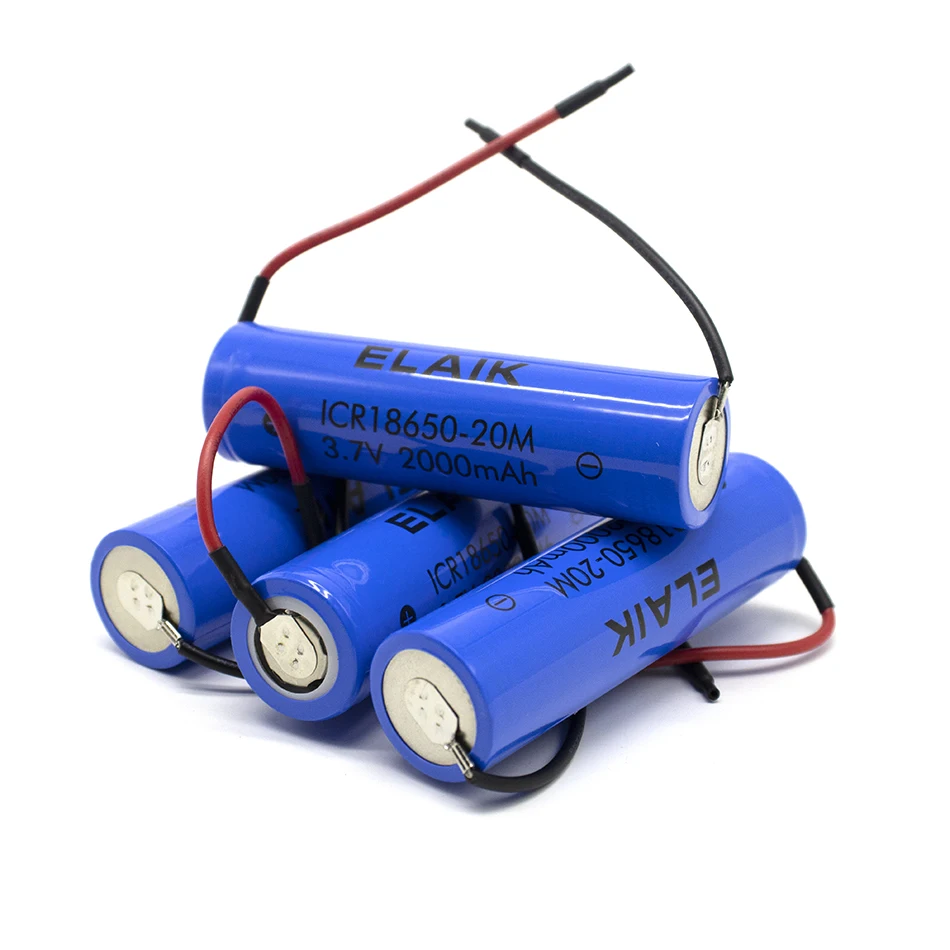 ELAIK New 18650 Battery 3.7 v 2000mah 18650 Lithium Rechargeable Battery For Flashlight batteries