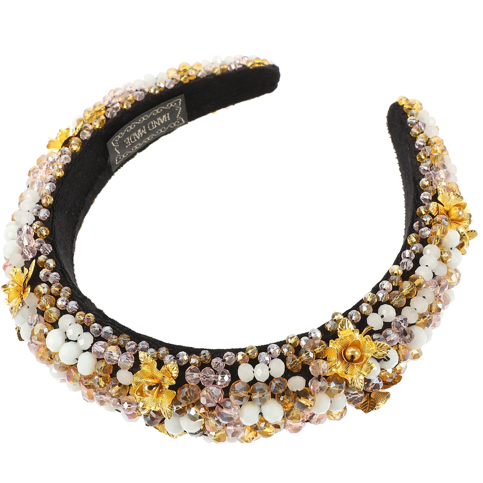 

Beaded Headb Chunky Padded Sponge Womens Headb s Girls Dress Rhinestone Decorative Hairb Lightweight Comfortable Daily Party