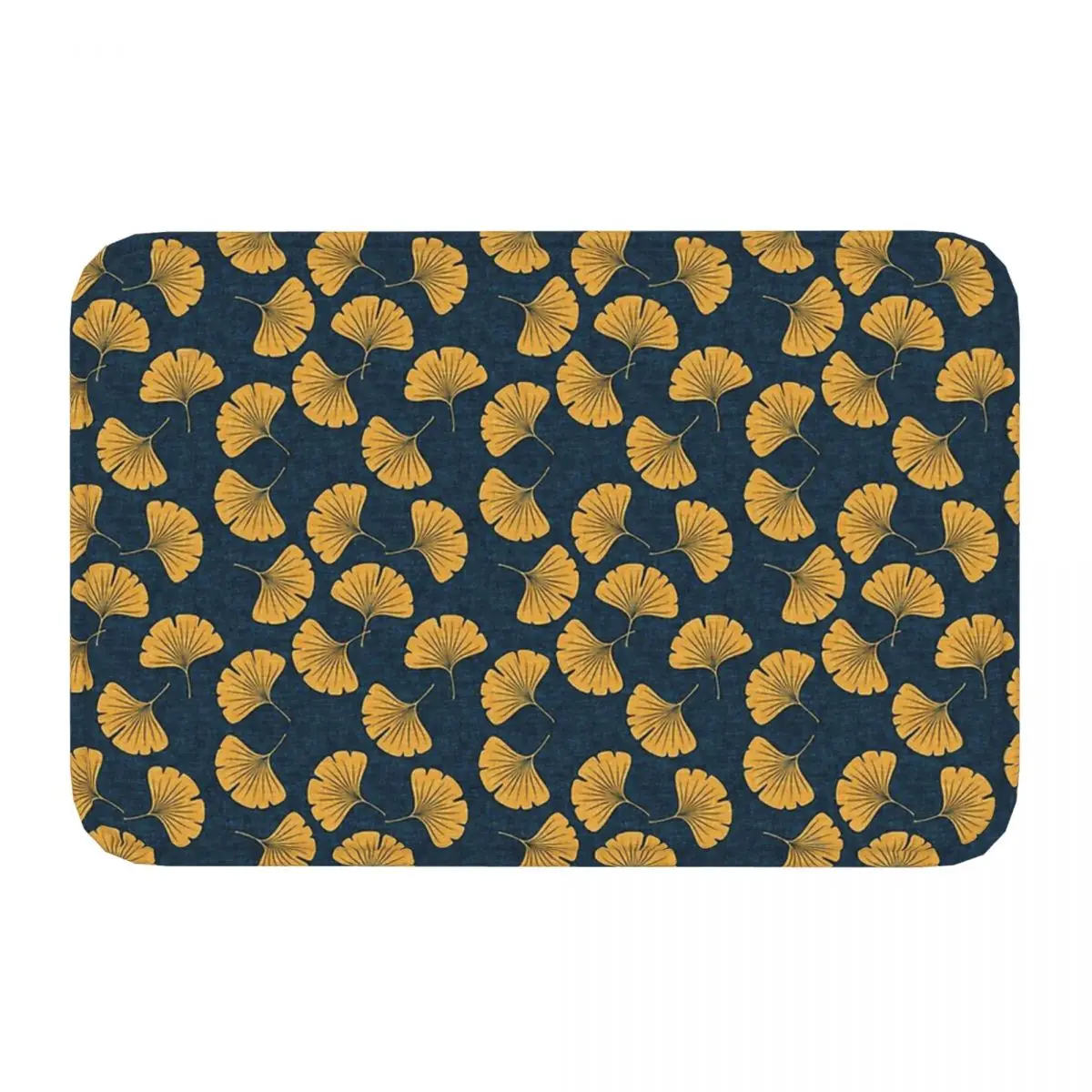 Bath Mat Ginkgo Biloba Gingko Leaves Blue Doormat Living Room Carpet Entrance Door Rug Home Decor