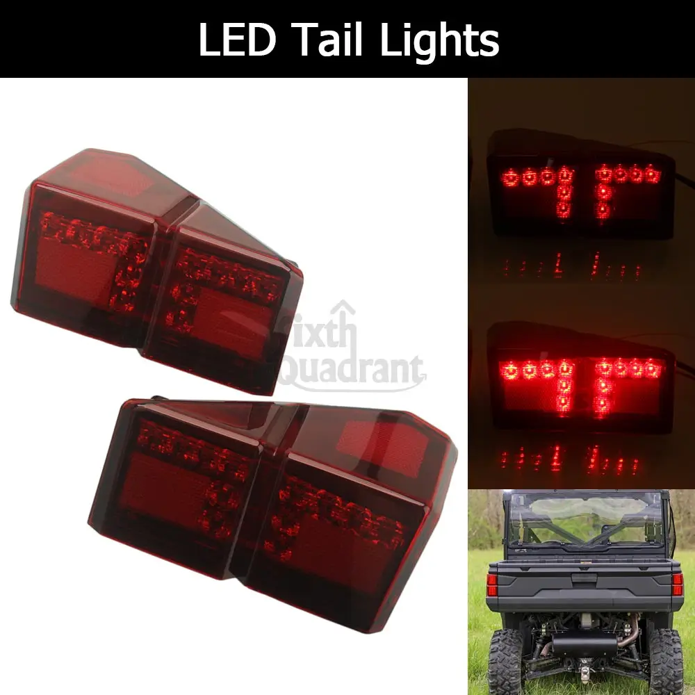 

12V LED Rear Tail Light Car Part Left & Right ABS PC Red Smoke Fit For RANGER CREW XP 1000 NorthStar Edition Premium 2021-2025