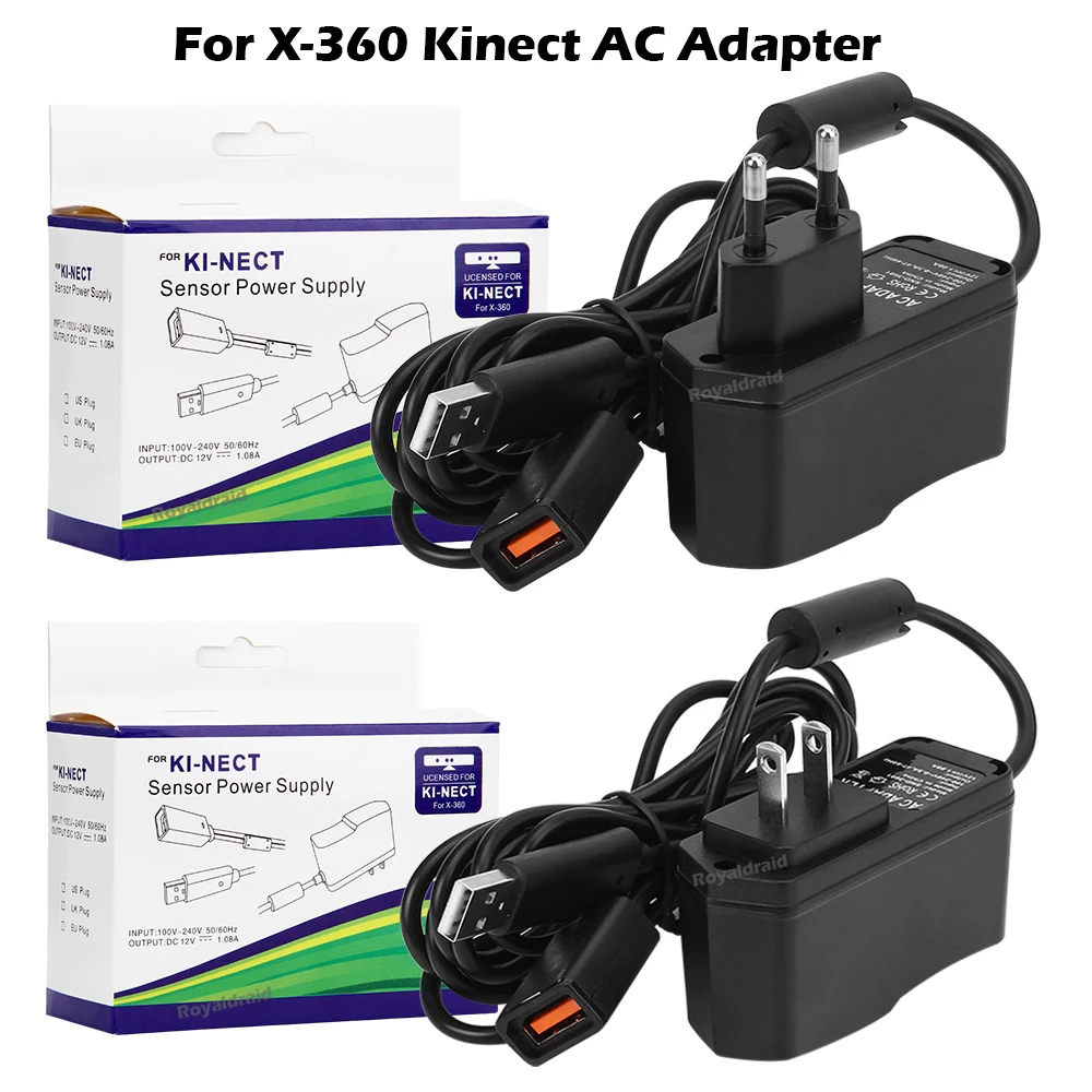 1PCS NEW AC Power Supply 100V-240V Kinect AC Adapter USB Charging Charger For Xbox 360 / Slim Kinect Sensor EU/US Plug