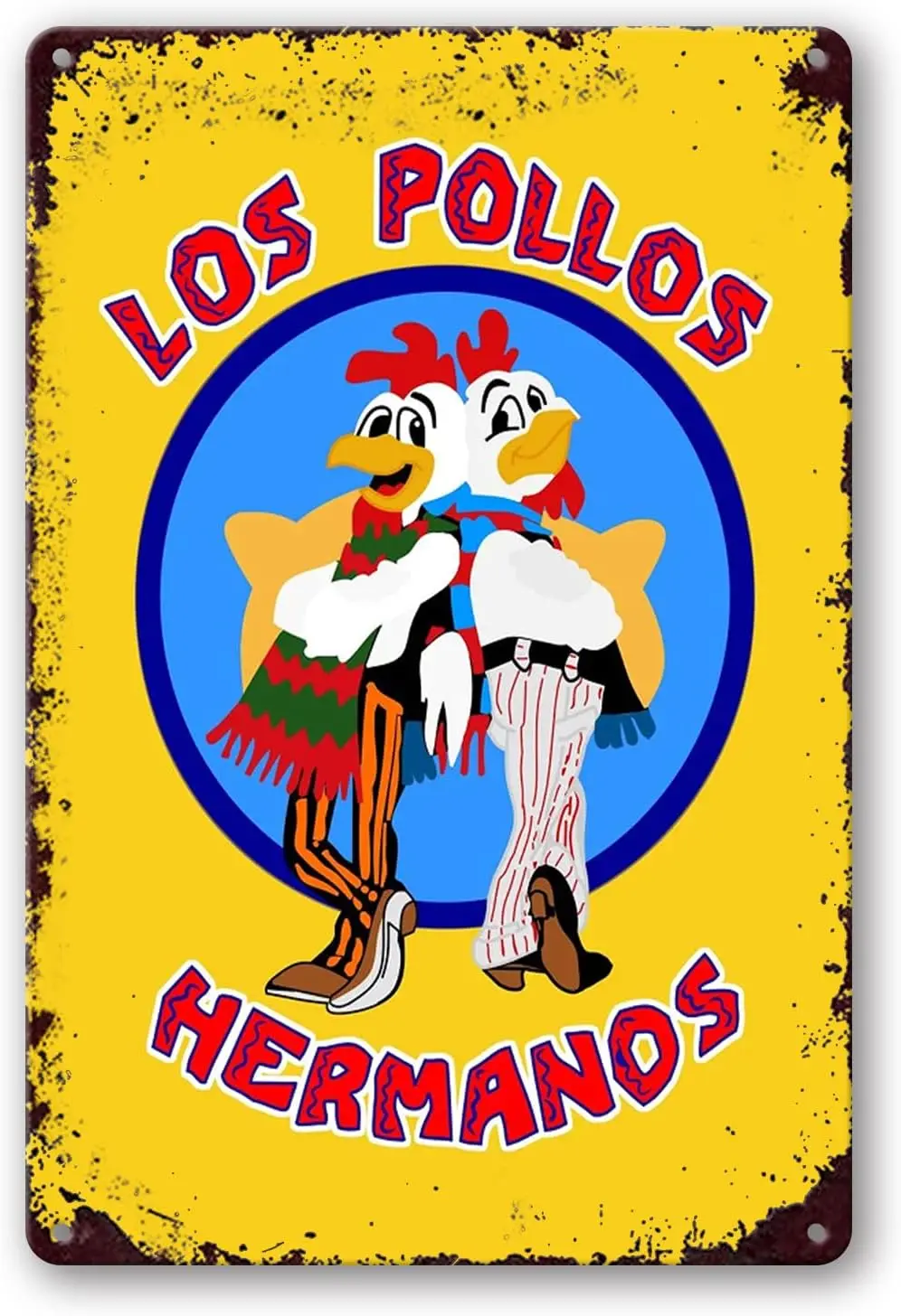 Movie Retro Breaking Bad Los Pollos Hermanos Poster Vintage Tin Sign Wall Arts 8x12inch