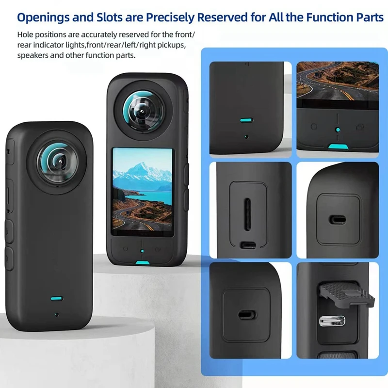 Untuk Insta360 X3 Aksesori pelindung kamera, Set pelindung lensa lengket bahan silikon layar sarung pelindung Film kaca Tempered tahan lama