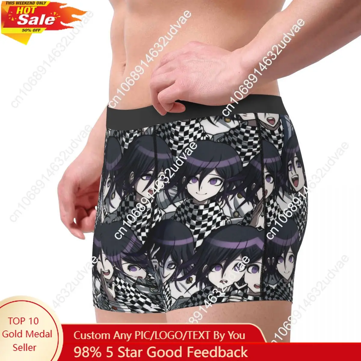 Kokichi Danganronpa jeu caleçon coton culotte homme sous-vêtements ventiler Shorts Boxer slips