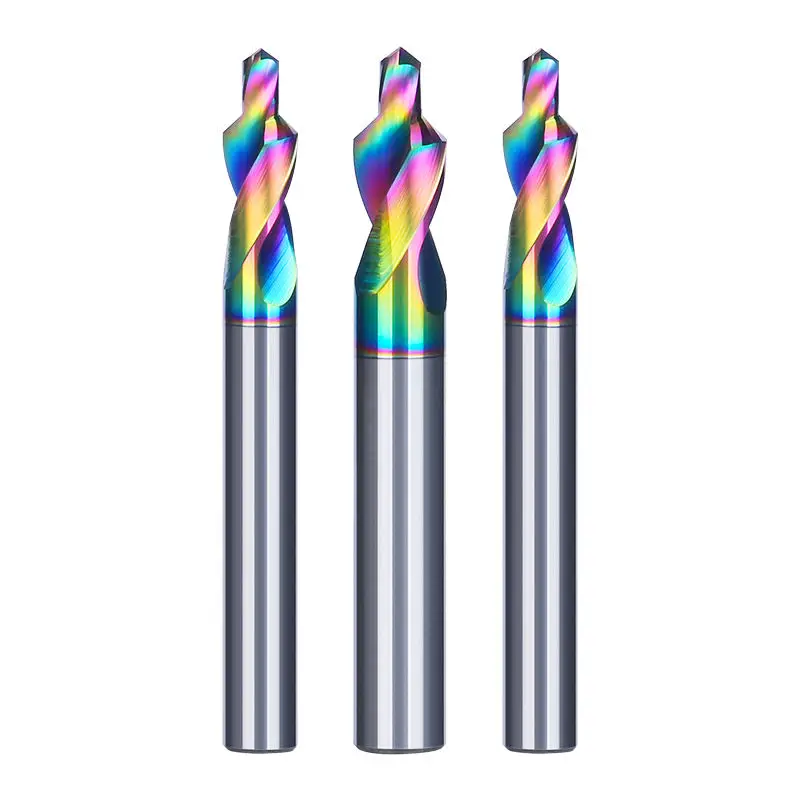 Punta da trapano a gradini in metallo duro Fresa per fresatura CNC Fresa rivestita per utensile per smussatura svasata in alluminio 1,3-14 mm