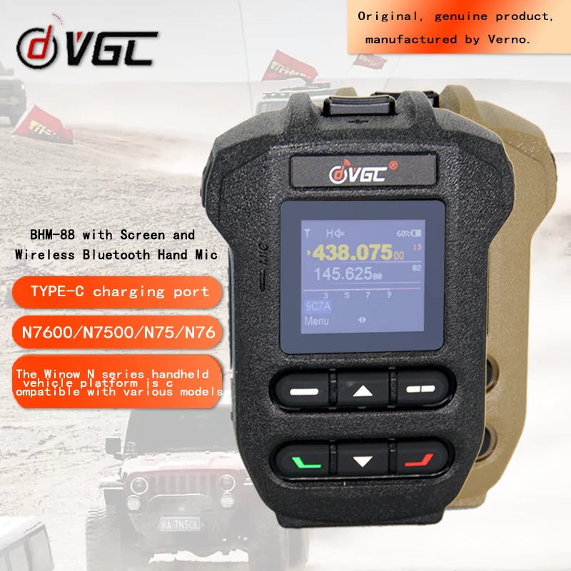 BHM88 Shoulder mic For VR-N7600/N7500/N76 Walkie Talkies Handheld Microphone BHM-88 Wireless Bluetooth Micphone With display