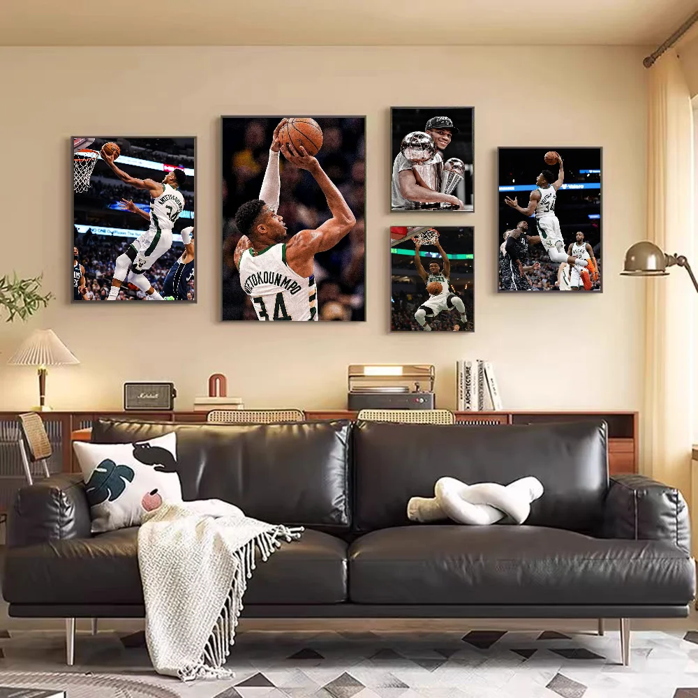 G-Giannis كرة السلة A-Antetokounmpo نوعية جيدة يطبع والملصقات مقاوم للماء ورقة ملصق مقهى بار الملصقات الجدار #1