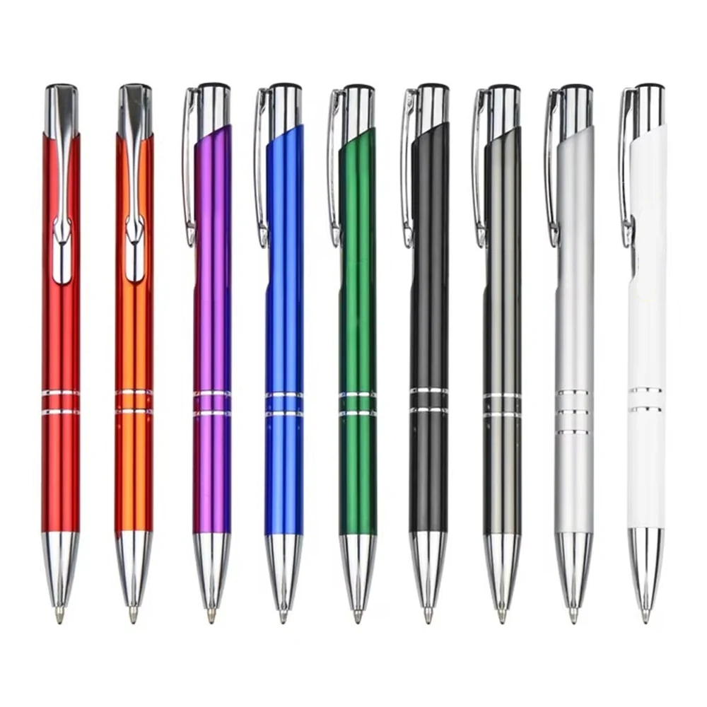 Hot Selling 100/50/20Pcs Personalized Advertising Custom Logo Metal Ballpoint Pen with Engraving Laser Brand for Promotional Gif view 5