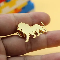 Personalized Lion King Brooch Made of Stainless Steel Material, Exquisite Jewelry For the Groom and Groomsman Father