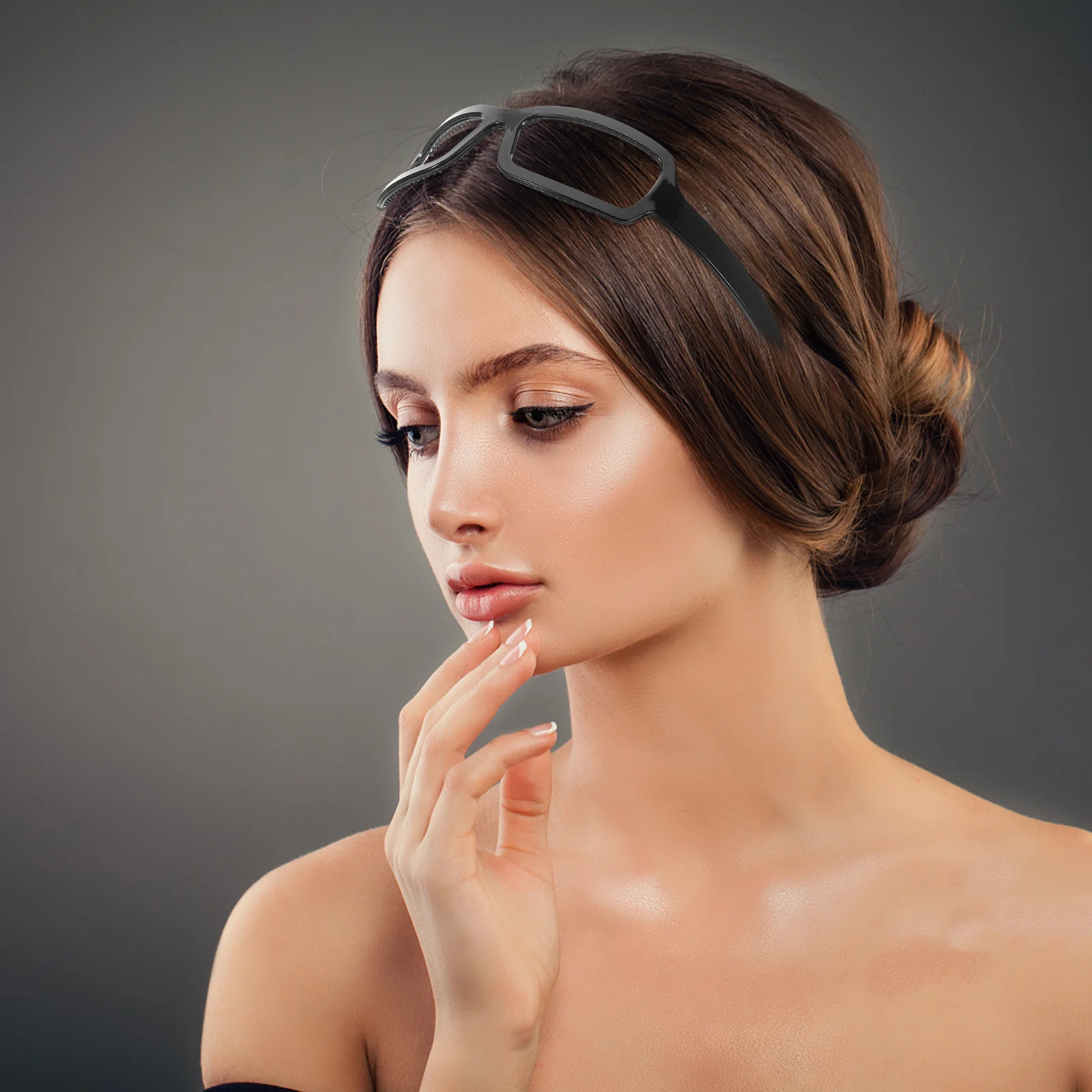 

Resin Headband Stylish Lightweight Plastic Hair Band For Women Daily Use Washing Face Makeup Party Eyewear Compatible Curly