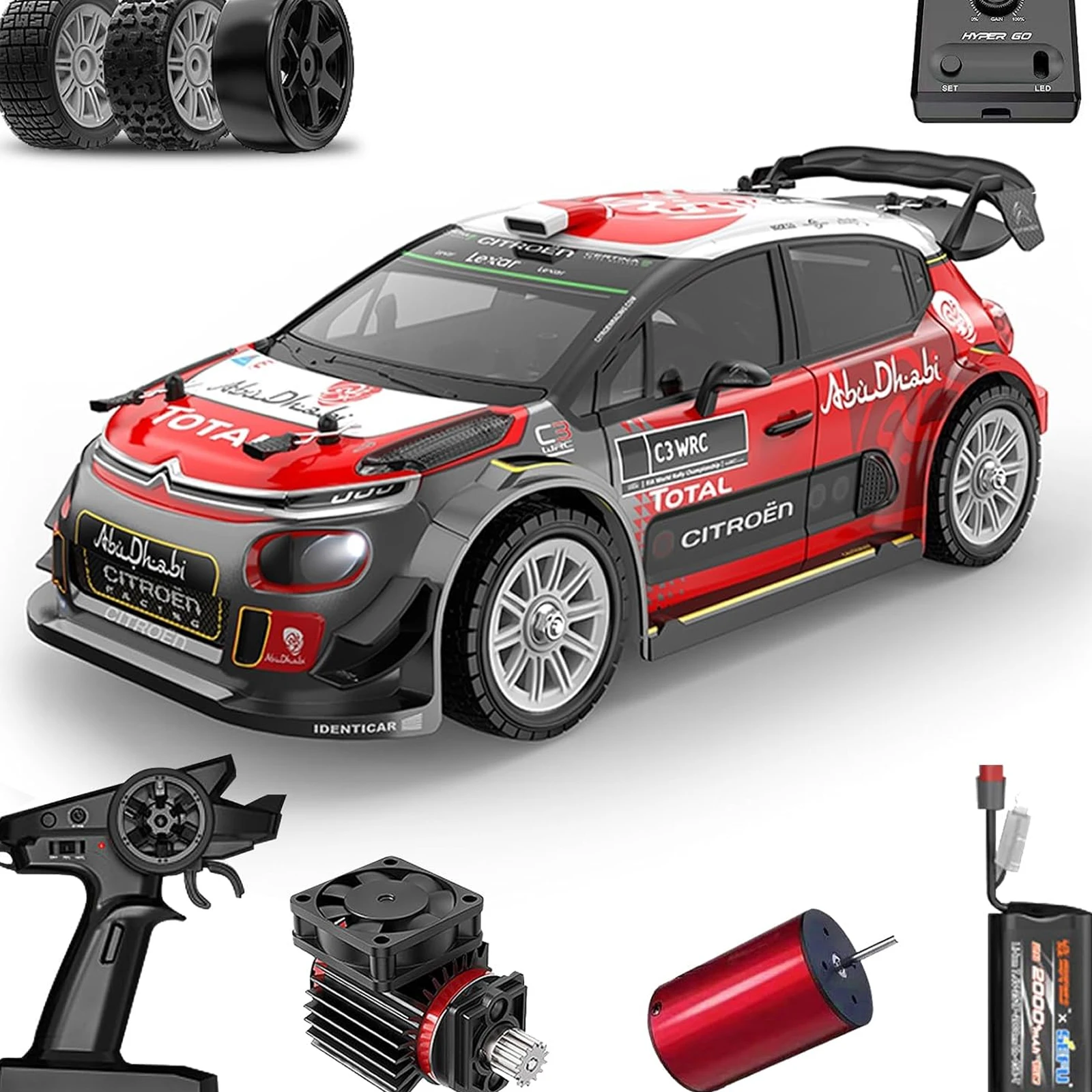 1/14 MJX Hyper Go 14303 High Speed On Road RC Rally Car With Gyro Metal Chassis Extra Drift Wheel 14303 Brushless Racing Vehicle