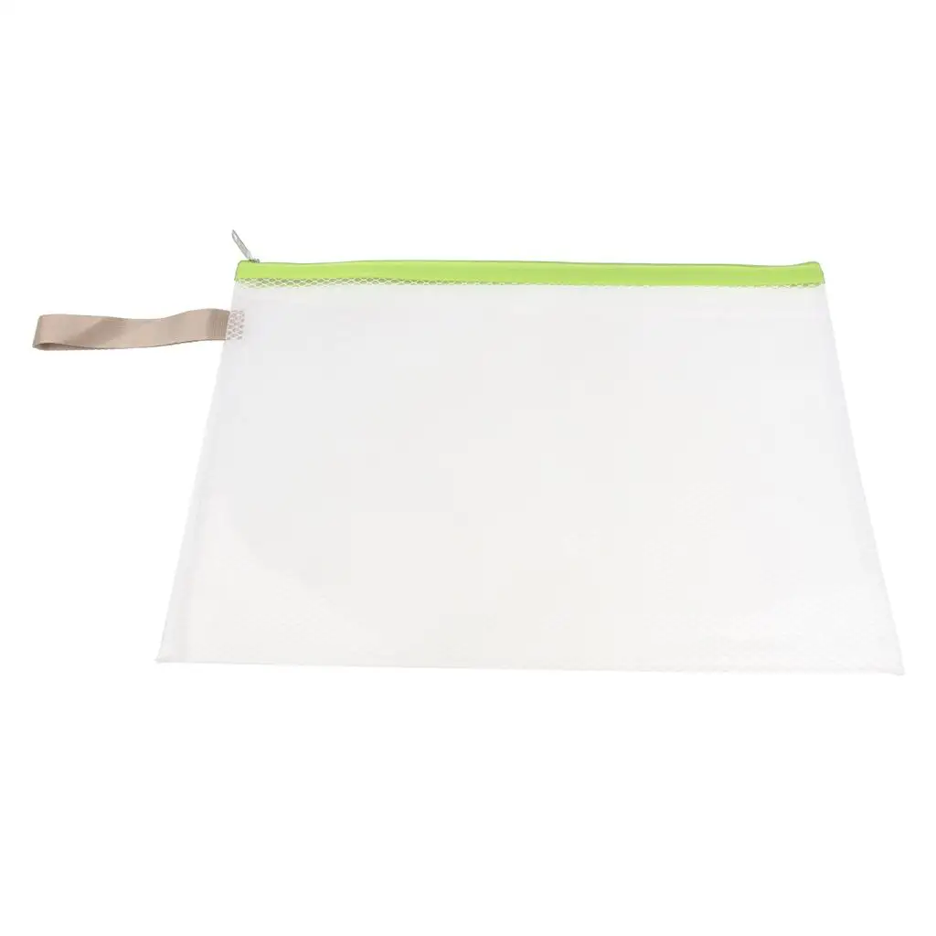 Suministros de oficina de la escuela de los bolsos con cremallera de la malla impermeable del archivo del documento