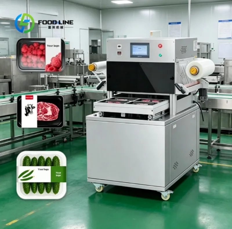 Industrial MAP Sealer Machine Automatic Modified Atmosphere Packaging Equipment for Fresh and Frozen Foods