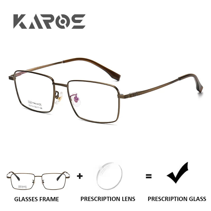 

KAROS Titanium Progressive Prescription Glasses Men Square Anti Blue Light Photochromic Eyewear Optical Myopia Eyeglasses