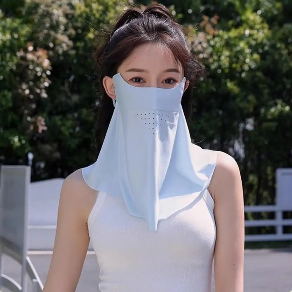 Double-layer Structure Face Guard Ultra-wide Coverage Face Guard with Elastic Strap for Cycling Double-layer Structure Upf 50