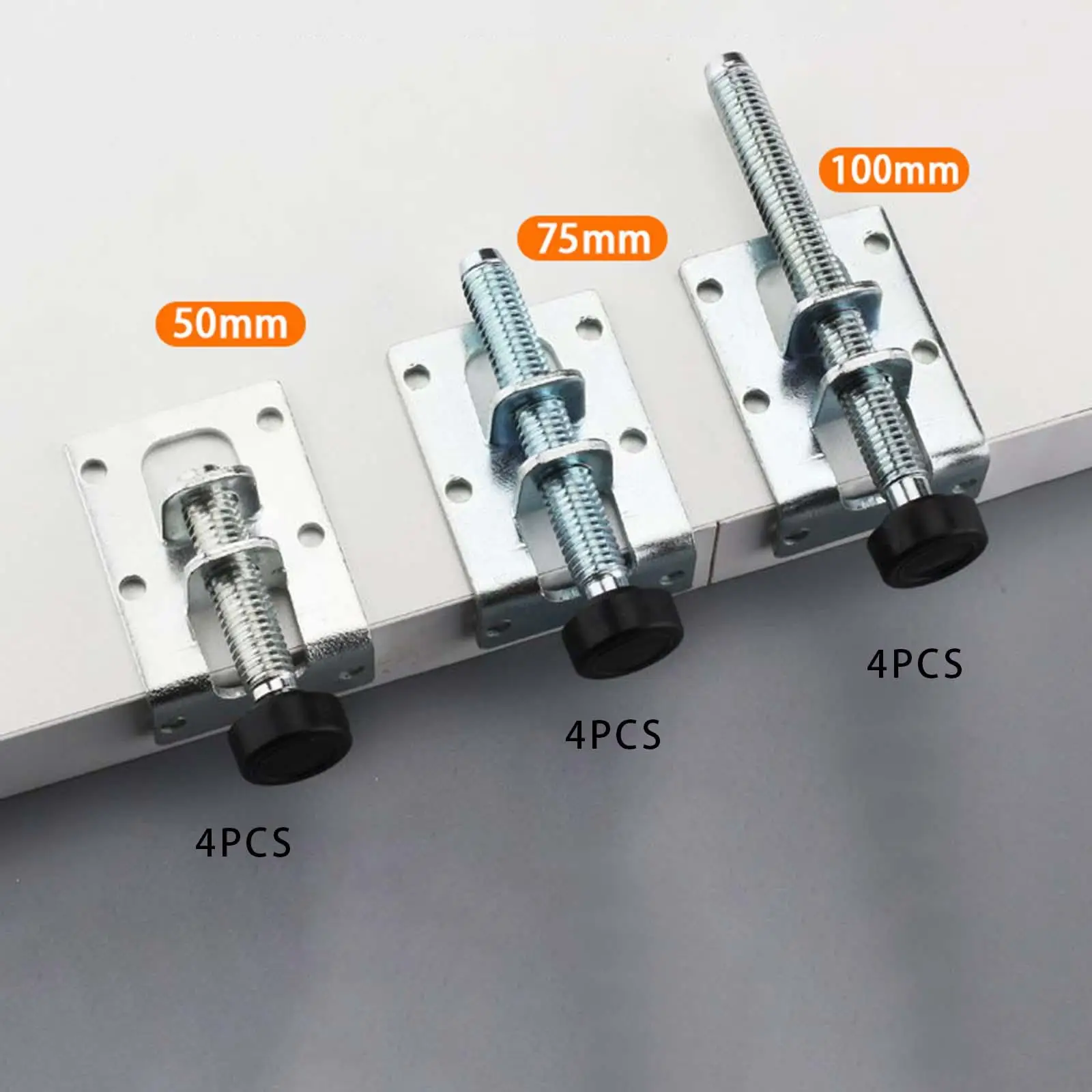 

4x Leveling Foot Durable Bed Furnishing Risers Adjustable Table Leg Extenders Leveling Legs for Home Shelves Desk Bed Dresser