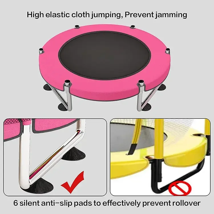 2026 Children's Indoor Trampoline Play Rotation Jumping Toys Cheap Modern Park Yard Children's Toy  Trampoline with Anti-rollove