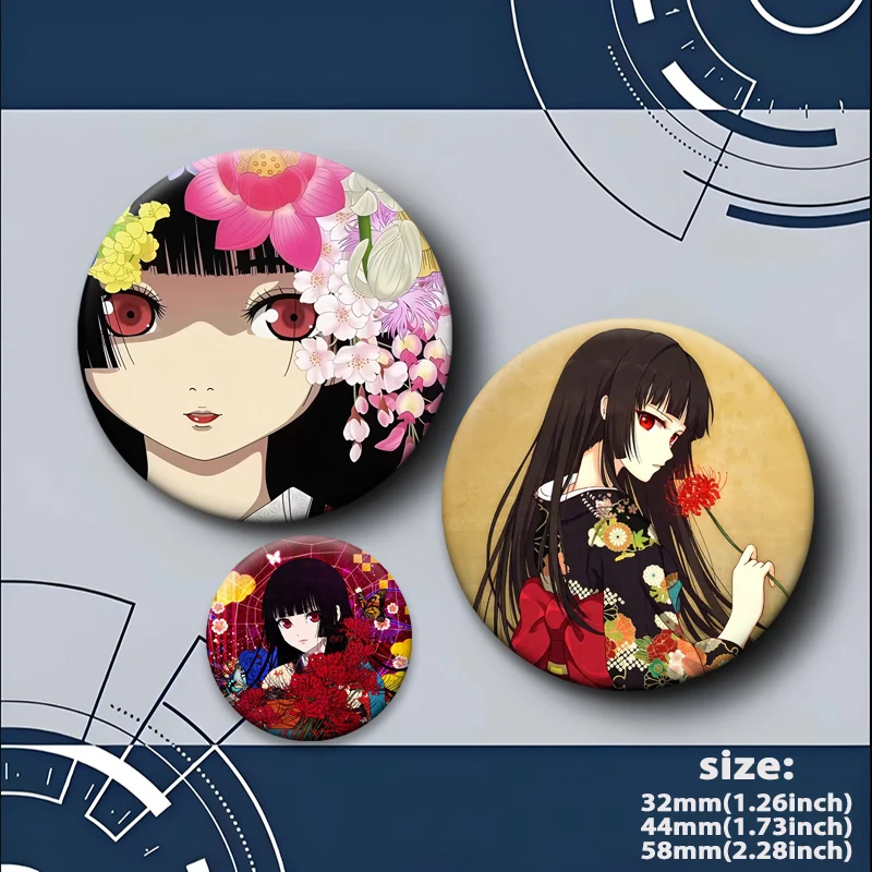 أنيمي Jigoku Shoujo الجحيم فتاة زر دبابيس Enma Ai الكرتون شارة مستديرة الإبداعية دبابيس لحقيبة الظهر مجوهرات اكسسوارات هدايا