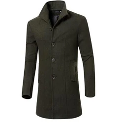 Man Winter Long Wool Trench
