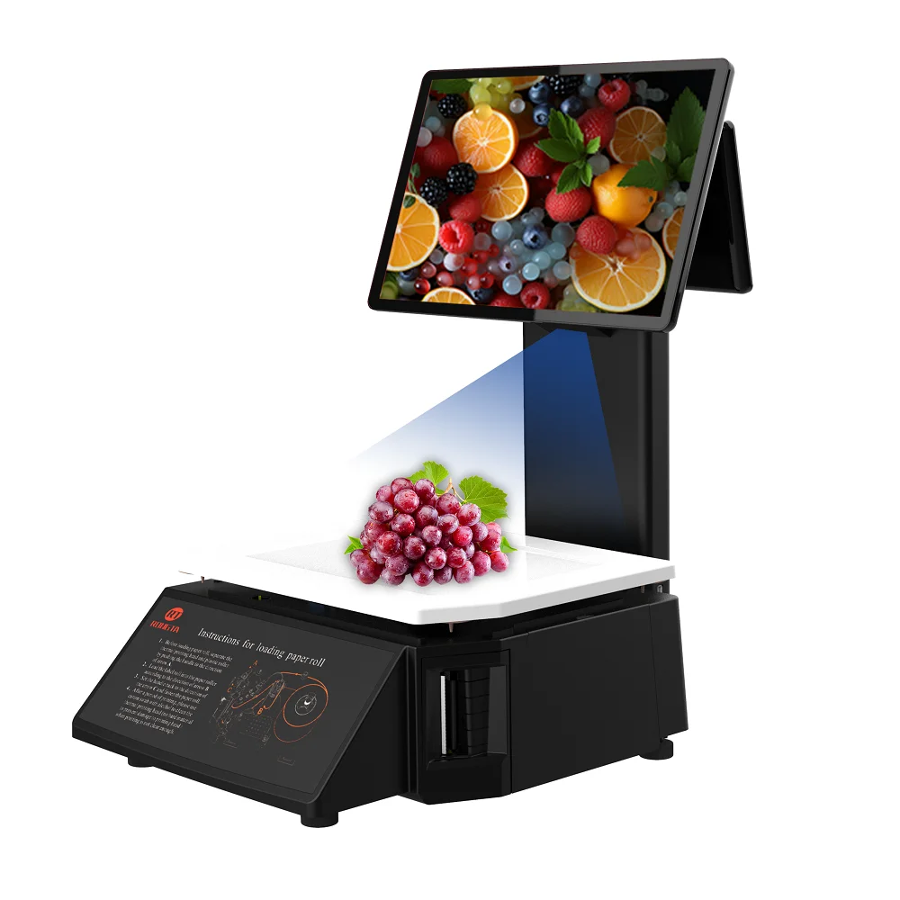 AI Camera Touch Screen Scale  Rongta Aurora Y3L 15KG 30KG Barcode Label Printing Scale Certified
