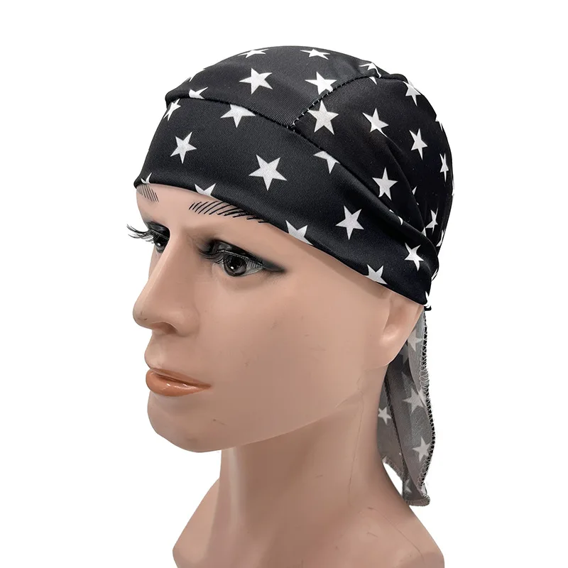 

New European and American Men's and Women's Five-star Printed Pirate Hats, Outdoor Performance Street Cycling Headscarf and Hat