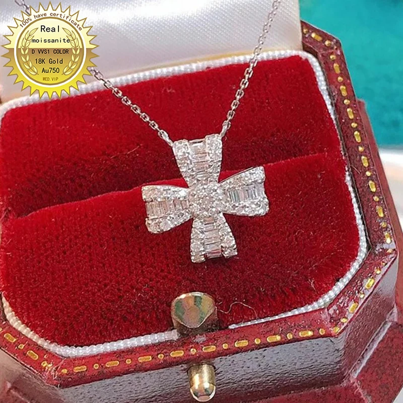 

18k Au750 Gold Natural diamond Necklace 0.65Ct Necklace Wedding Party Engagement Anniversary Fashion Elegance