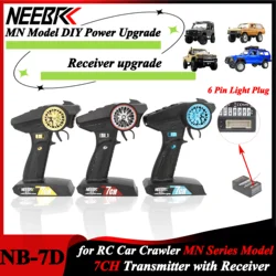 NB-7D 7CH 2.4Ghz Radio System Transmitter with 6 Pin Light Plug Receiver 7 Channel Remote Control for RC Car MN Series Model Toy