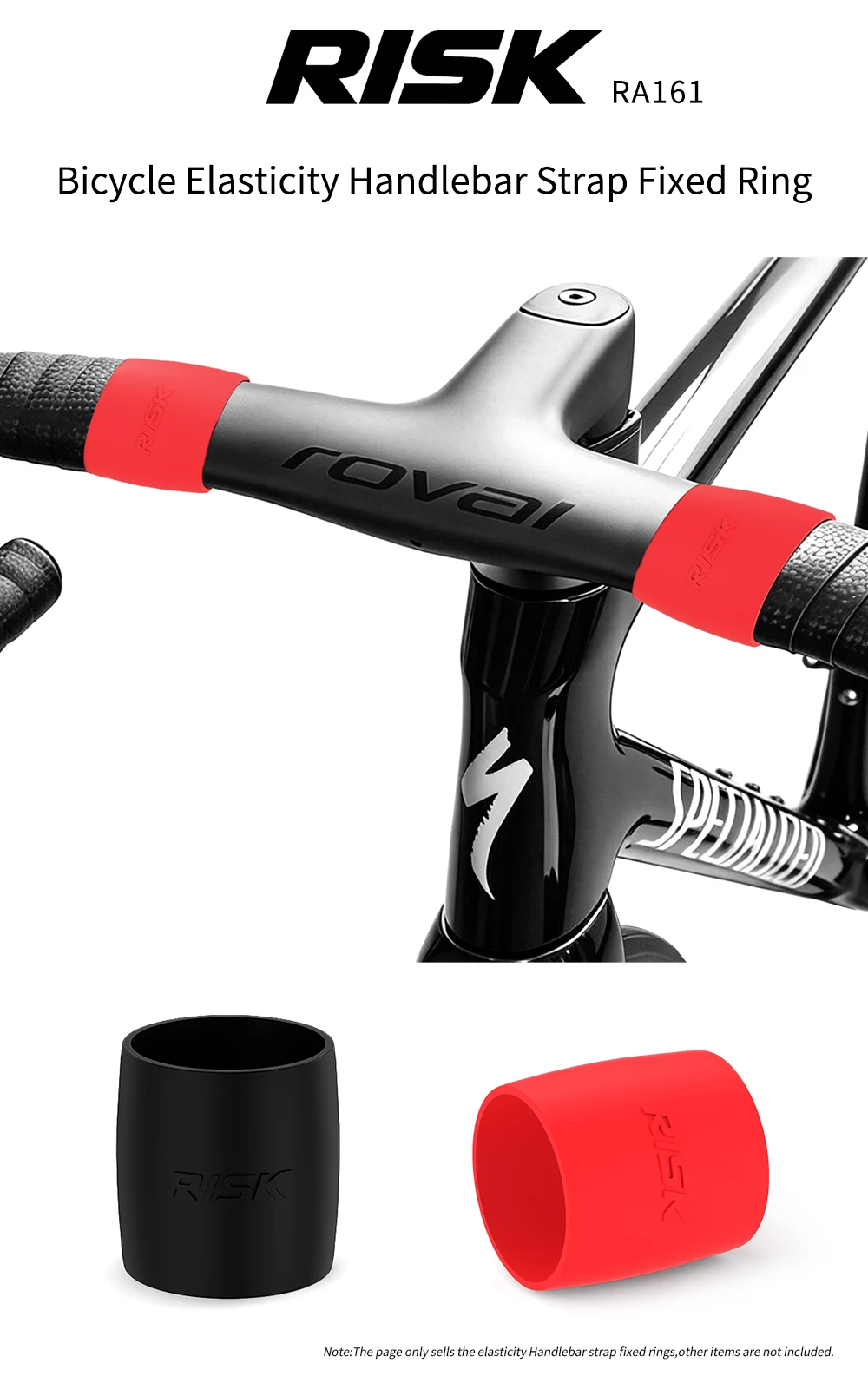 2 Stück/Beutel RISK Rennrad Elastische Lenkerband-Fixierhülsen Silikon-Schlaufen – Detail 1