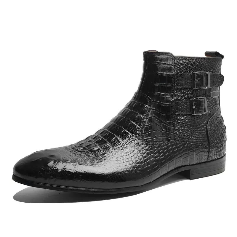 

Handmade New Style Fashion Men Ankle Boots Good Quality Black Genuine Leather Western Ankle Chelseas Boots Formal Business Shoes
